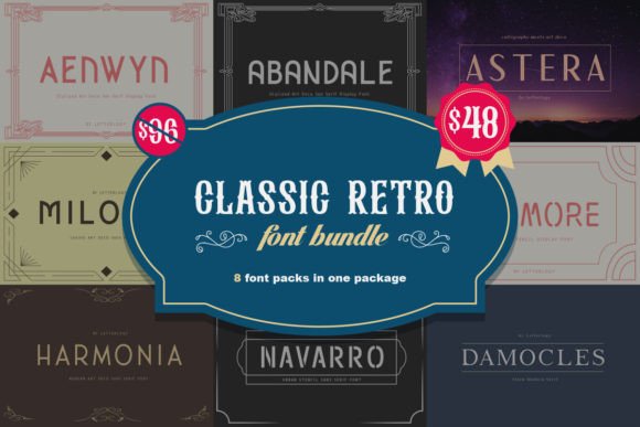 Classic Retro Bundle: Vintage Display Fonts for Modern Web Design